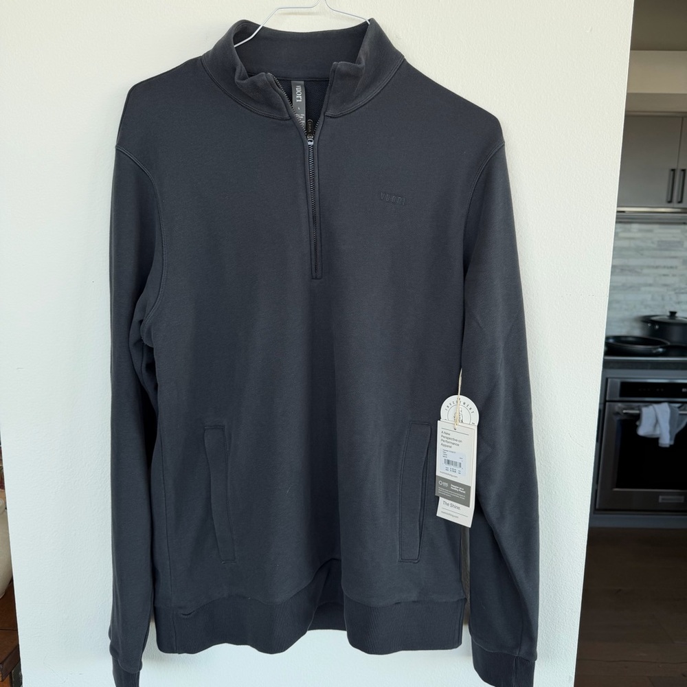 Vuori Cypress 1/4 Zip 2.0 Navy LARGE Men’s Sweater